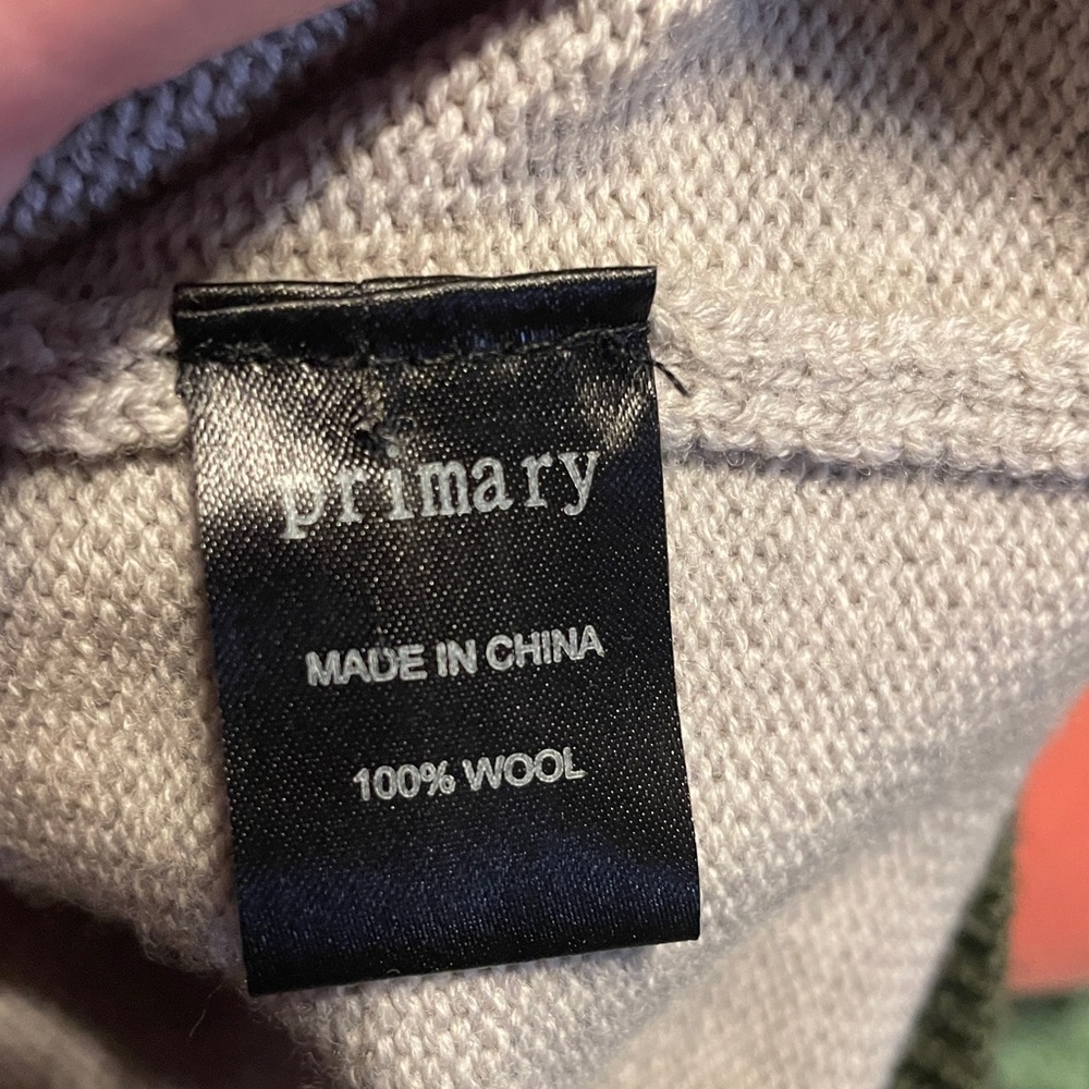 Revolve Primary 100% Wool Tread Turtleneck Sweater Measures M Preppy Gorpcore View 5